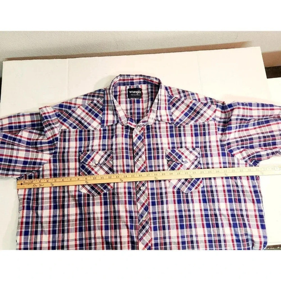 Vintage Wrangler Pearl Snap Western Shirt Short Sleeve Size XXL - Picture 7 of 8